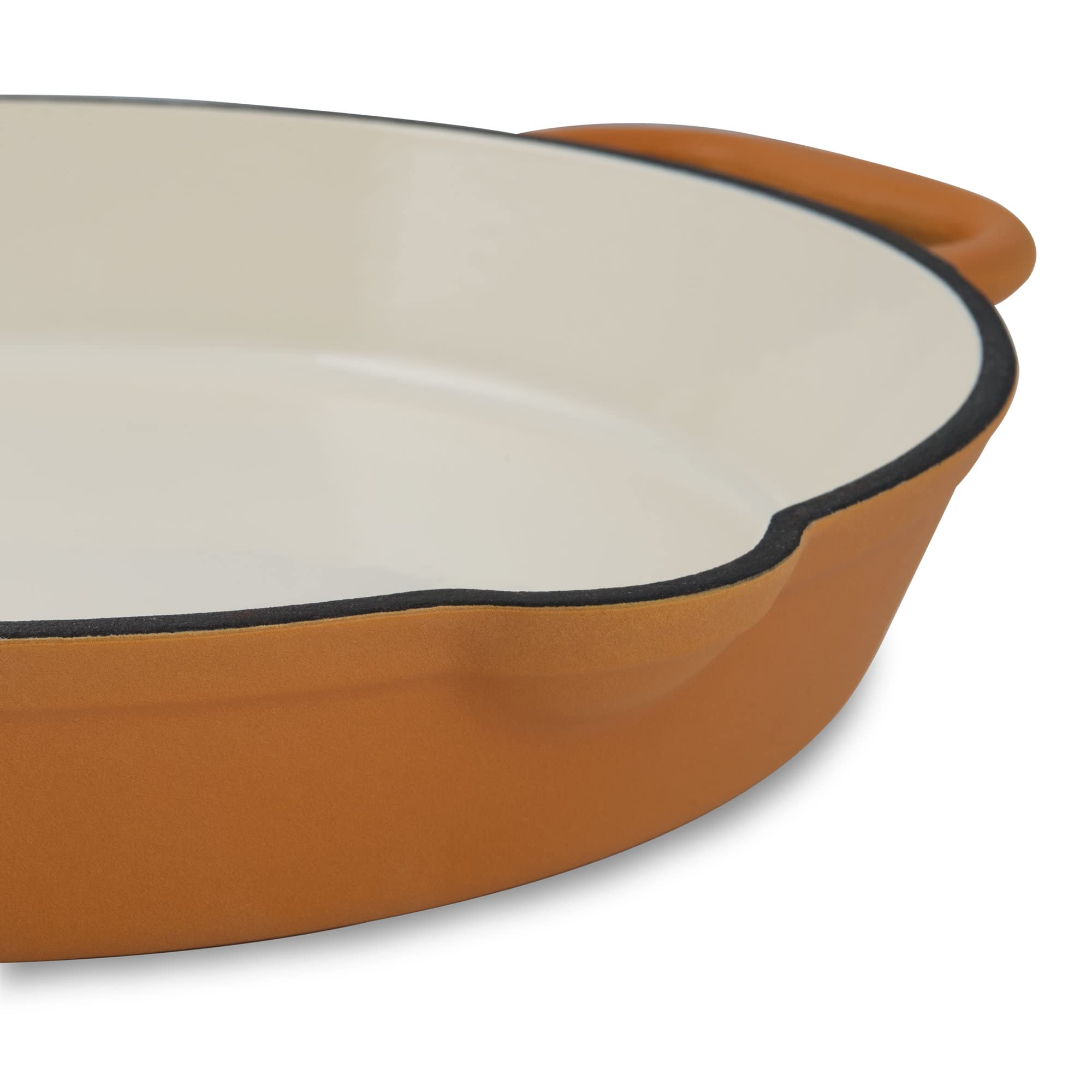 Mahlzeit Padella in Ghisa Smaltata, Ø 29 cm, Padella in Ghisa con Due Manici e Due Beccucci, Adatta per Induzione