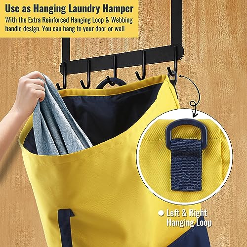 Laundry Bag Backpack 125L Extra Large, Heavy Duty 900D Coated Oxford Fabric, 3 Pockets Durable Travel Laundry Bags with Soft Padded Shoulder Straps for College Dorm, Apartment, Laundromat (Yellow) by JOINPRO - Used condition - Image 5
