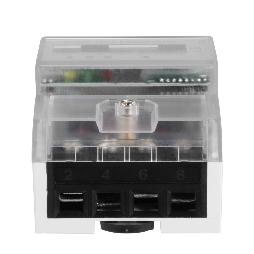 Contatore elettrico a 3 fasi, contatore digitale trifasi, 4P DIN LCD, 50 Hz, 3 x 230 V, 400 V, 80 A, KWH, wattmetro, contatore di energia, XTM024