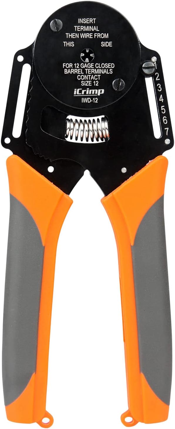 iCrimp Closed Barrel Crimper 4 Way Indent,8 Impression Type for Deutsch Solid Contacts gage 12 (IWD-12)