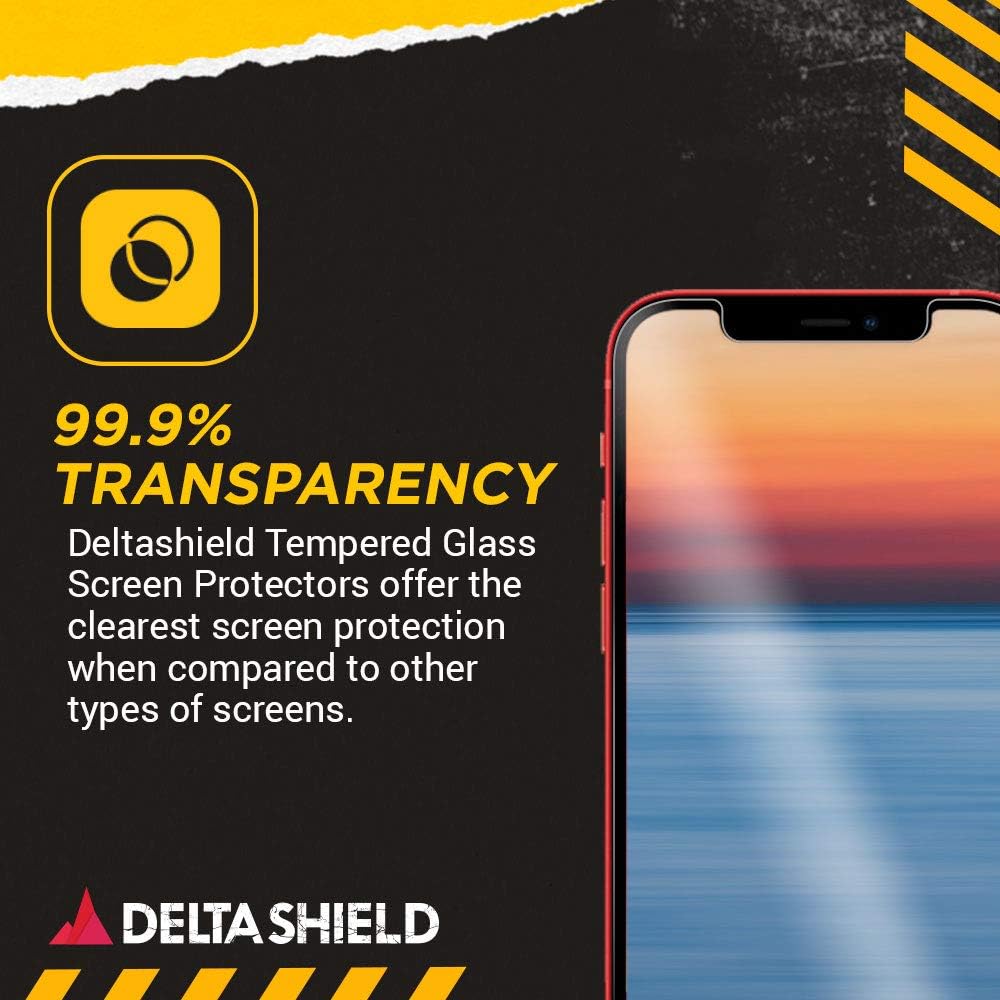 DeltaShield Glass Screen Protector for Apple iPhone 12 Pro Max (6.7 inch)(3-Pack)(V1) Clear Tempered Ballistic Glass HD and Transparent Shatter-Proof Shield, 99% Touch Accuracy