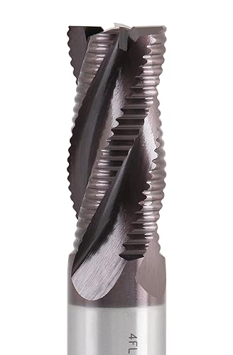 Miniatura 3 de Accusize Industrial Tools Fresa de Extremo de Desbaste M42 8% Cobalto TiAlN Diente Estándar, 34'' por 34'' por 1-58'' Longitud Flt, 1102-0034