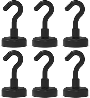 Magnetic Hooks Refrigerator,Cruise Ship Accessories, 50LBS Super Magnets with Neodymium Rare Earth for Hanging, Door Holder, Keys, Home, Office, Refrigerators, BBQ, Pack of 6.