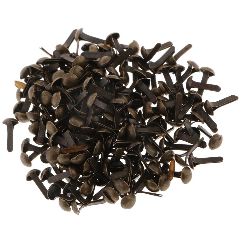 Confezione 200 Mini Fermacampioni a Testa Rotonda 4,5x8 mm Bronzo Anticato