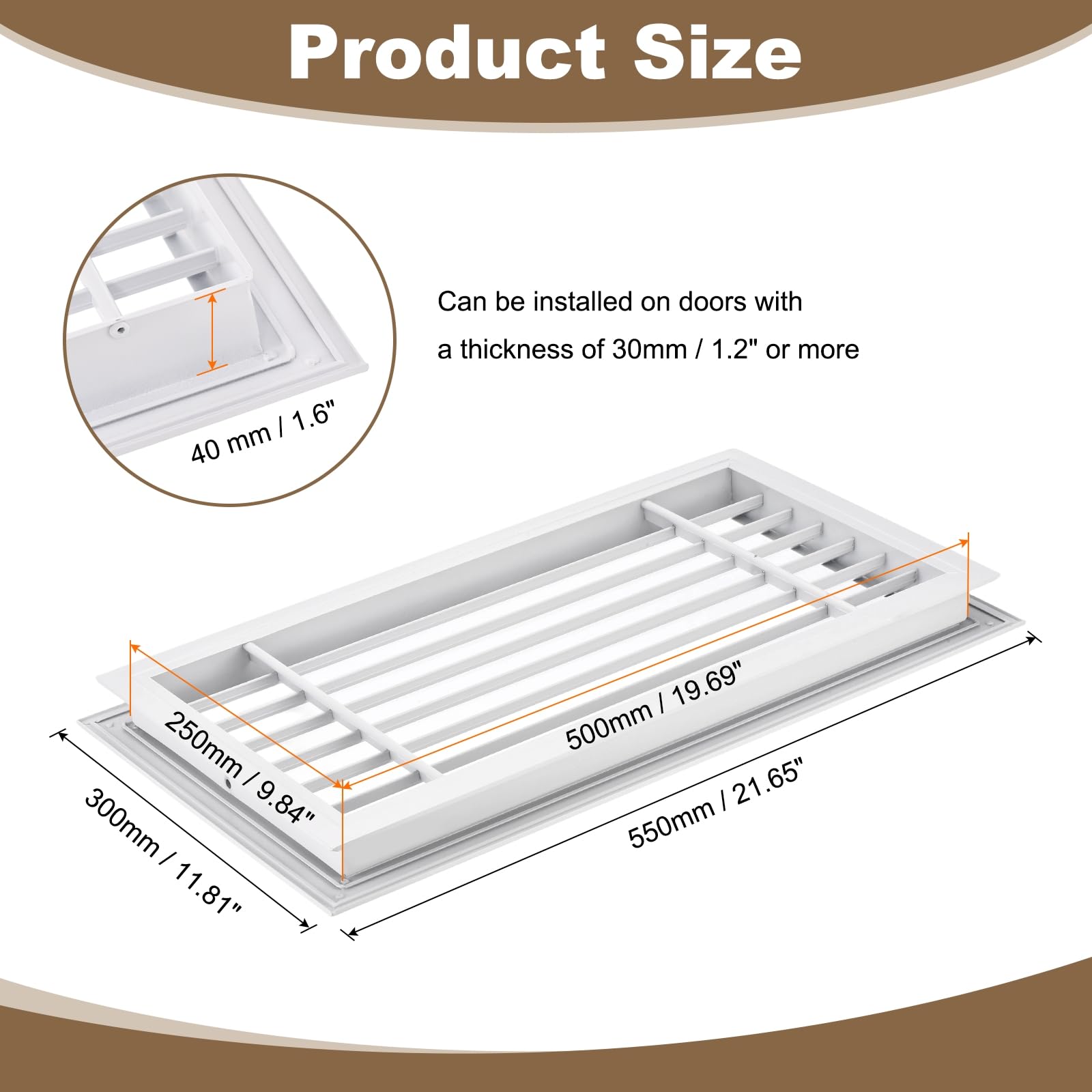 PATIKIL Rejilla De Ventilación De Puerta 20" X 10" Para Gabinete Blanco