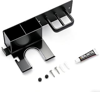 Soporte para Secador De Pelo 2-en-1 (1 Unidad), Sin Taladrar, Almacenamiento Razonable, Estante De Pared para Baño, Organizador De Secador Y Plancha, Negro