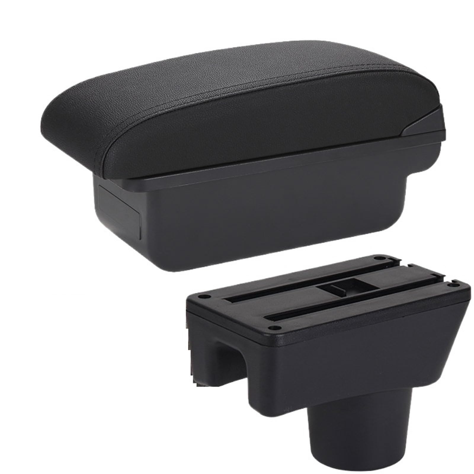 POZMNGTI Armrest Compartment Armrest Box Fit For Dodge Attitude Fit For Mitsubishi Space Star Storage Box Car Accessories(C2 Black line NO USB)