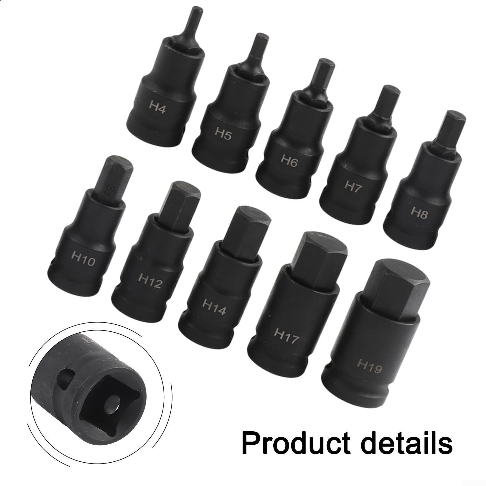 Adattatore Presa 1/2 Pollice Hex H4-H19 Acciaio