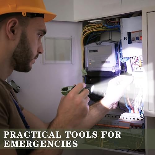 Miniatura 6 de Leelosp Linterna de manivela de mano de 9 piezas, linterna solar para emergencias, dínamo, luz LED de supervivencia recargable para deportes al aire