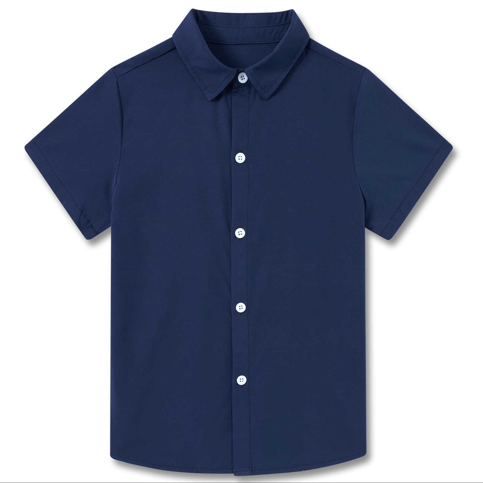 Kids4ever Blue Shirt for Kids Boys Button Down Collar Shirts Casual Soft Shirt Summer 7-8 Years