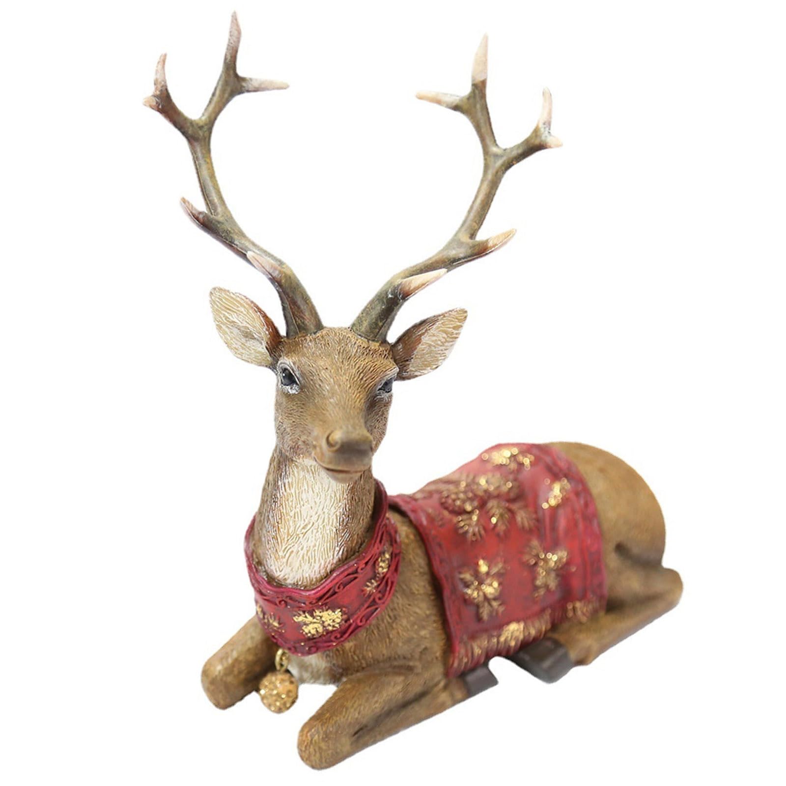 Obotsnoi C Hristmas Reindeer Figurines Decorations Standing Deer Figures Deer Animal Model For Home Wine Abinet Table Decors Hristmas Decorations