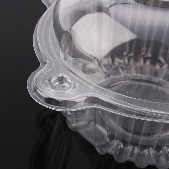 Wakects 100 Pcs Fruit Box, Clear Plastic Fruit Holder Cupcake Box Snack Container Dome Box for Home Kitchen Dining Room