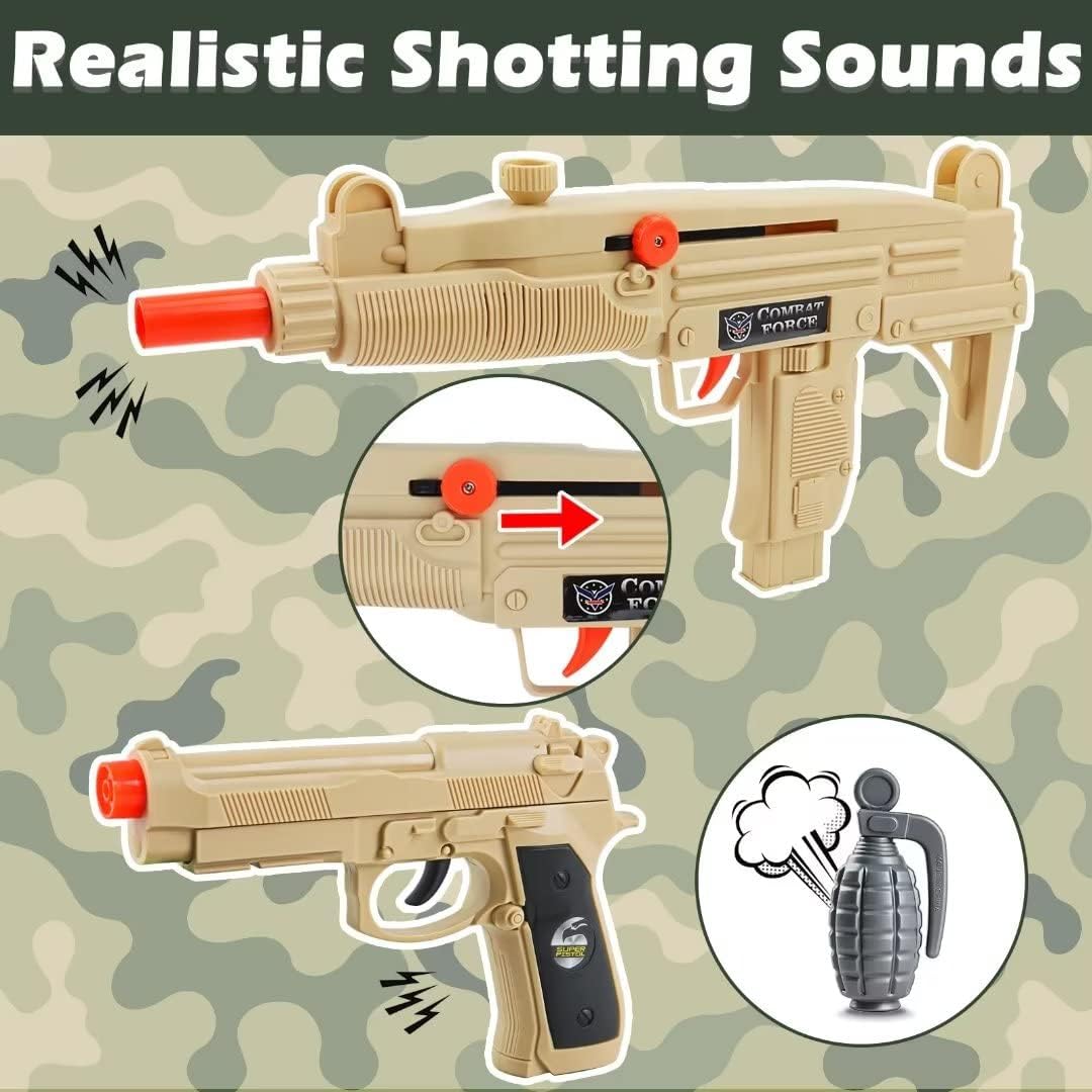 Vista 6 de deAO Disfraz de soldado de combate militar para niños con casco accesorios de equipo de soldado correo disfraz de Halloween para niños