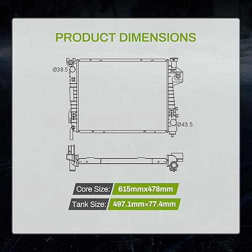 Miniatura 6 de Radiador para 2004-2008 Dodge Ram 1500, para 2004-2009 Dodge Ram 2500 3500 5.7L V8 ATRD1051
