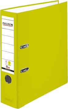Original Falken PP-Color Plastic Files. Made in Germany. 8 cm Wide DIN A4 neon Green Ring Binder Vegan File Folder Letter Folder Office Folder Plastic Folder Slotted Folder