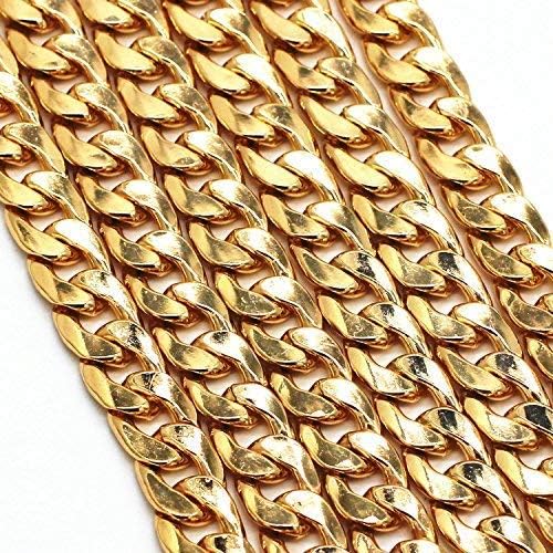 Miniatura 4 de Correa de cadena plana de hierro de 55 pulgadas, accesorios para bolso de mano, correas de hombro, Oro