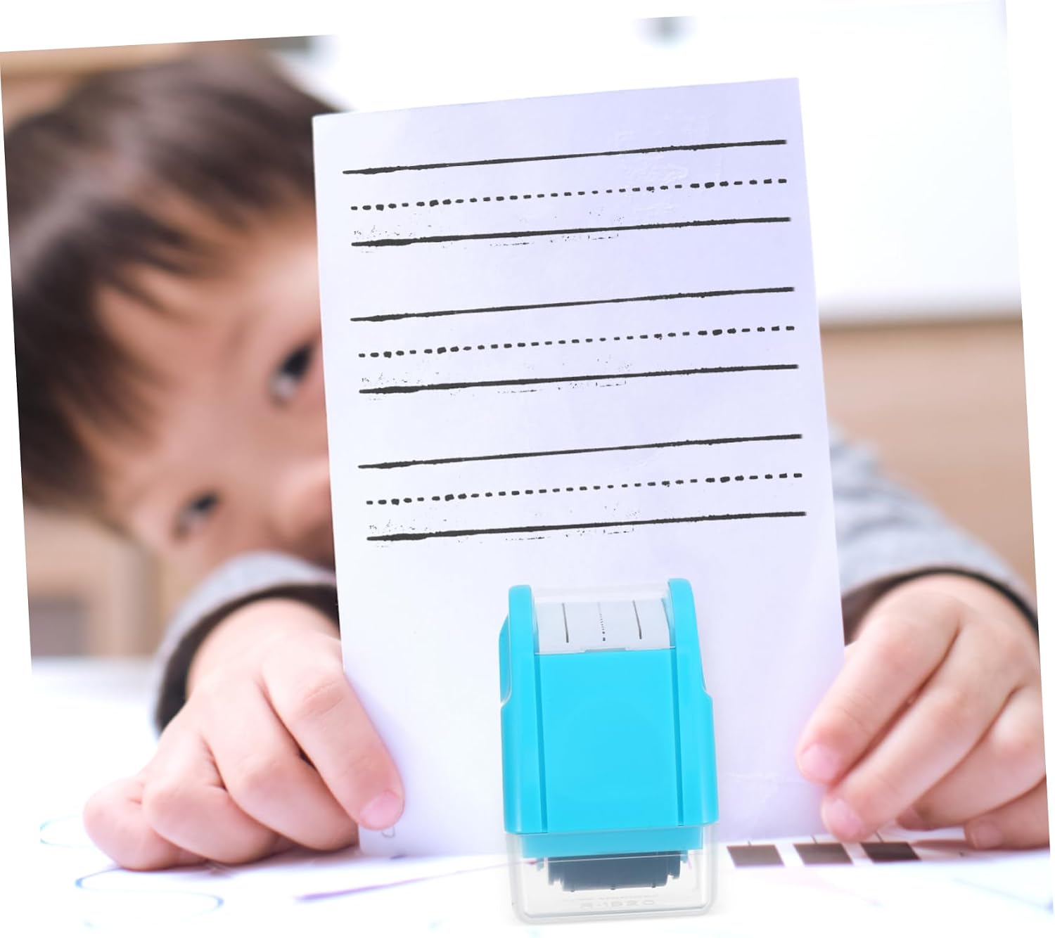 Handwriting Lines Stamp Roller Self-Inking Dashed Writing Line Tool for Boy Girl Compact and Refillable Design for Classroom and Home Use for Diverse Learners