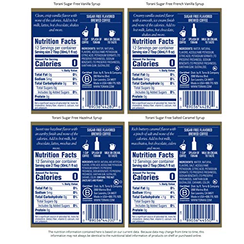 Torani Sugar Free Syrup, Coffeehouse Variety Pack thumb #2