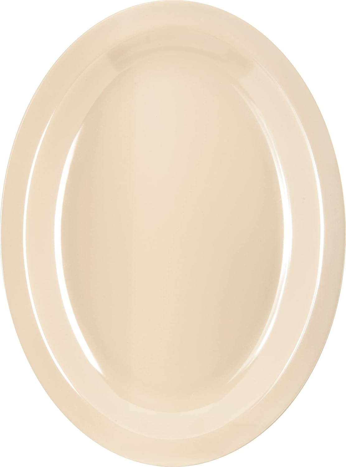 Carlisle FoodService Products Kingline Plastic Oval Platter Oval Tray for Home and Restaurant, Melamine, 12 x 9 Inches, Tan, (Pack of 12)