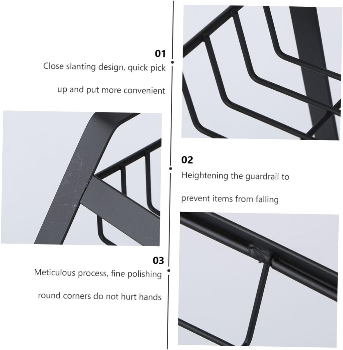 1Pc Multi Seasoning Rack Black Countertop Storage Shelf Draining Design for Kitchen Organization and Spice Accessory Housewarming
