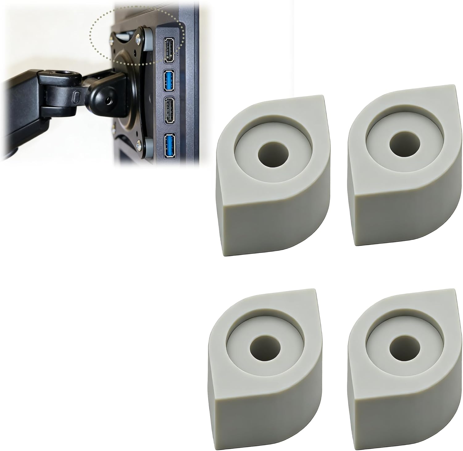 VESA Spacer Adapter for Monitor Mounting – 4-Pack Compatible with LG 27GR83Q‑B for Wall & Desk Installation