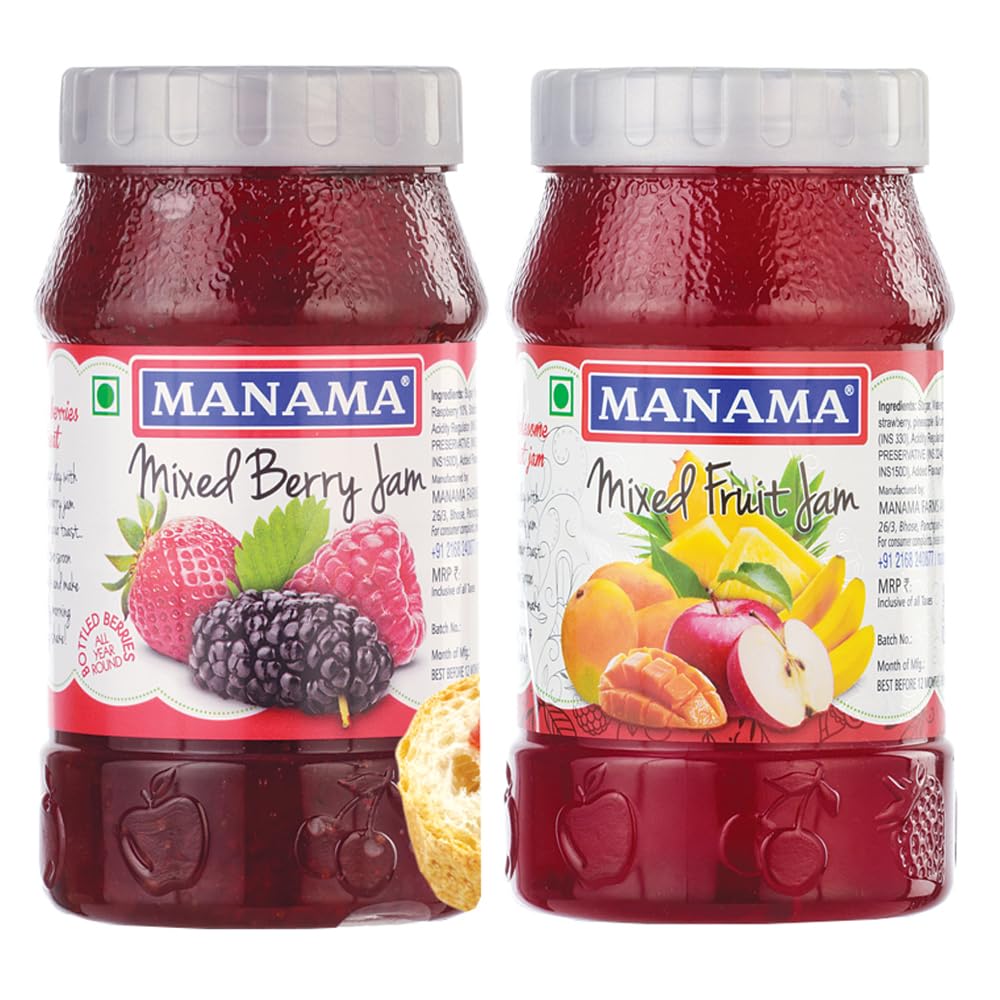 Manama Mixed Berry Jam and Mixed Fruit Jam, 500GMS Each, Pack of 2-image-3