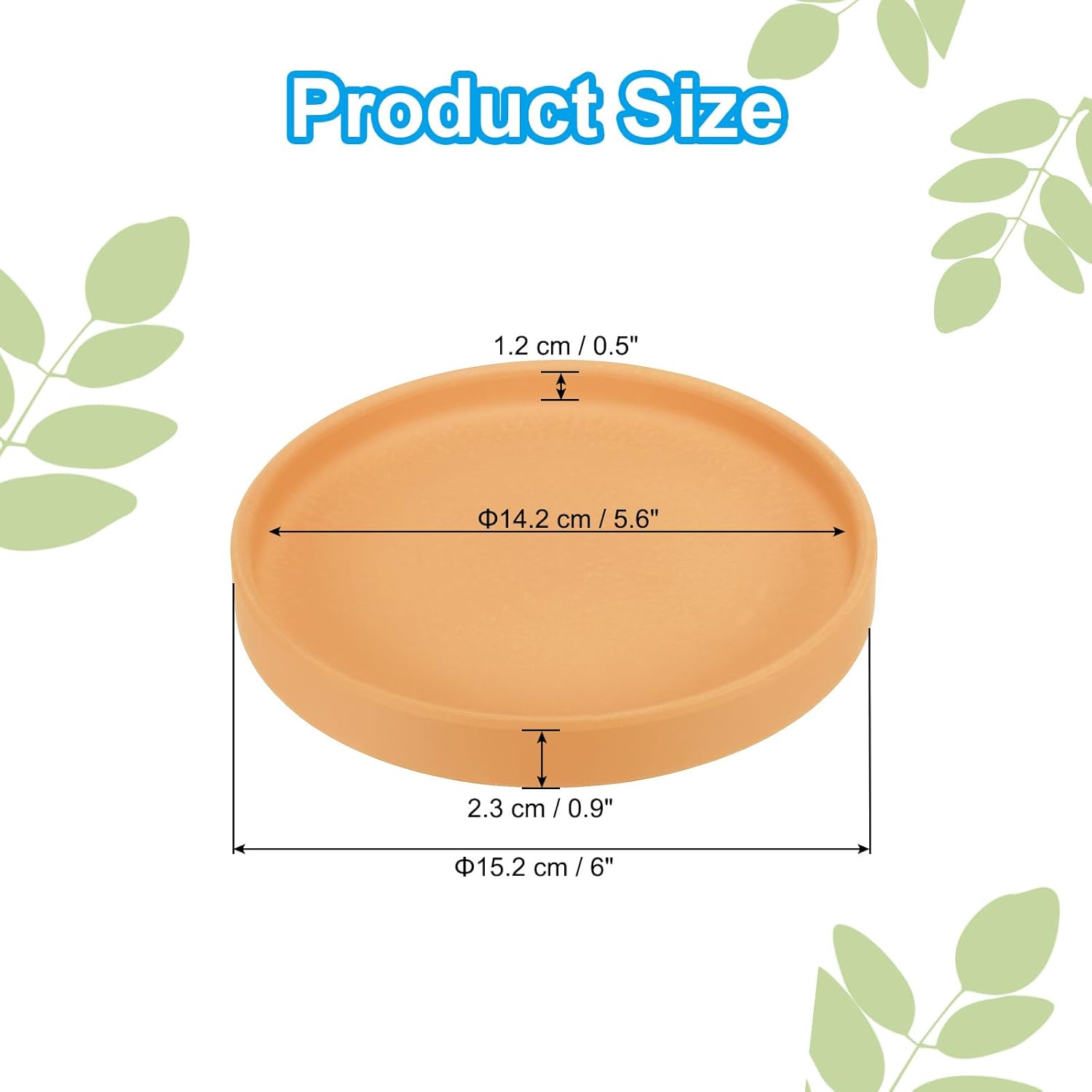 PATIKIL 6 Inch Round Ceramic Plant Saucer, Plant Saucer Tray Flower Planter Drip Tray for Indoors Outdoors Patio Balcony, Terracotta - Image 2
