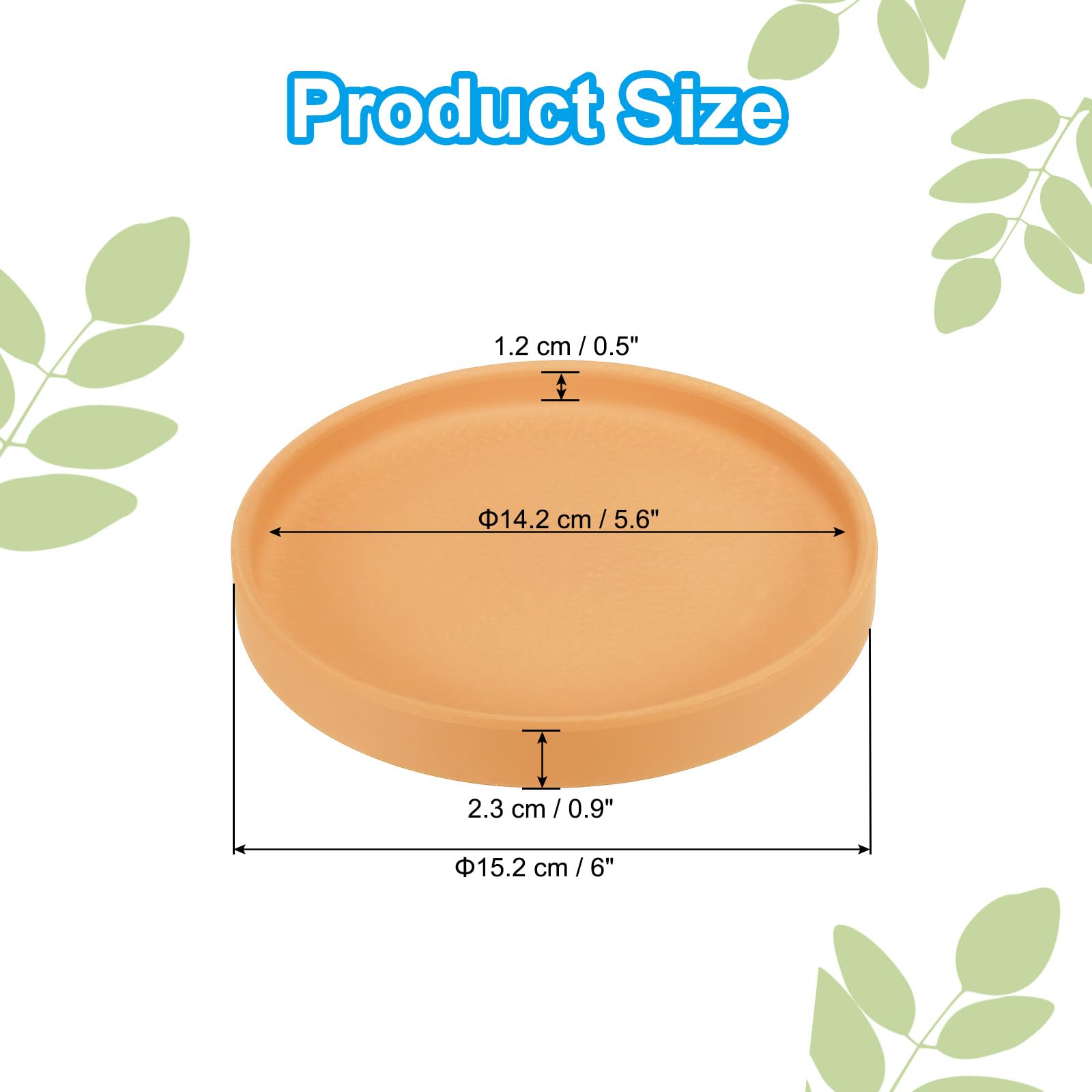 PATIKIL 6 Inch Round Ceramic Plant Saucer, Plant Saucer Tray Flower Planter Drip Tray for Indoors Outdoors Patio Balcony Terracotta - Image 2