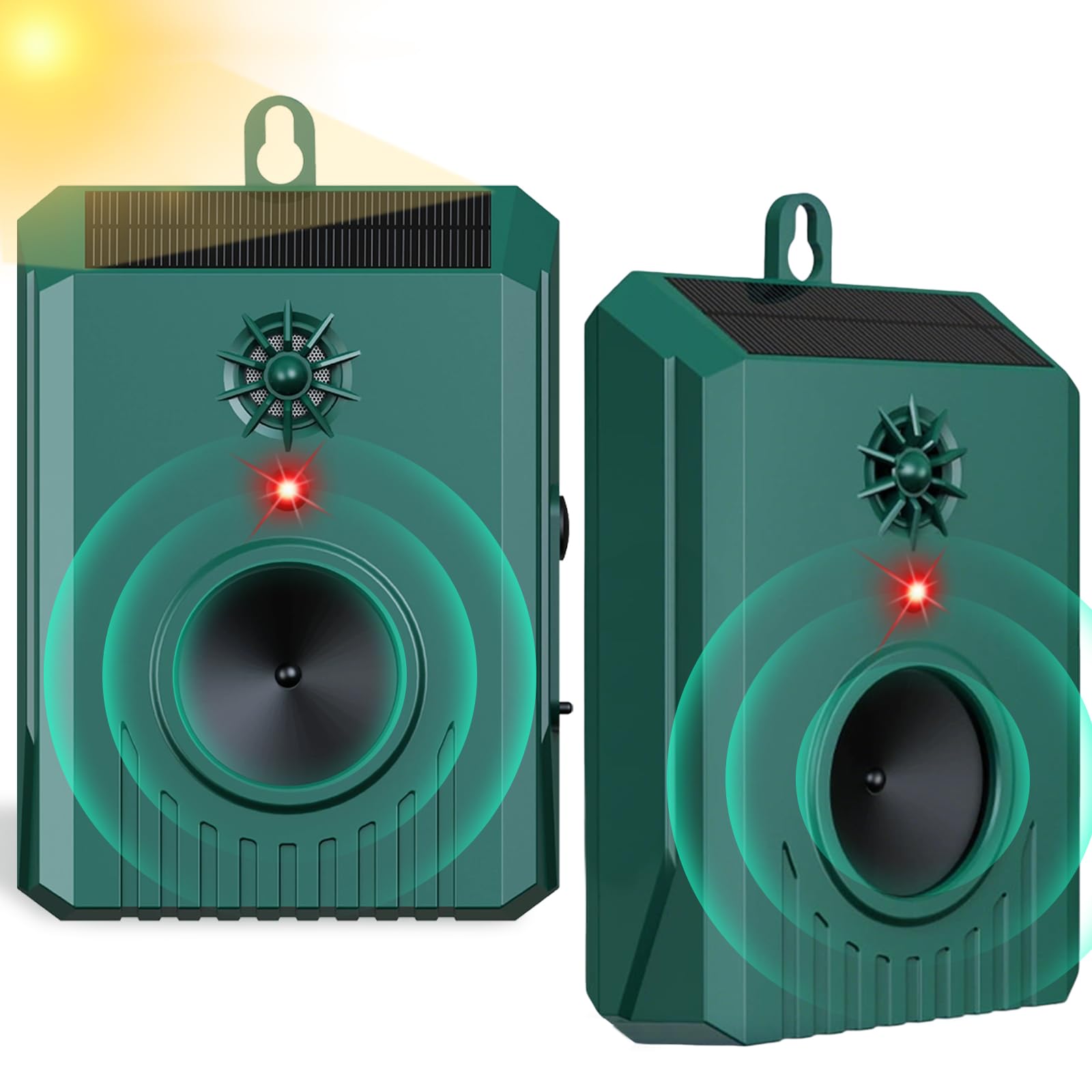 2Pack Solar Ultrasonic Bird Repeller Outdoor,Waterproof Bird Deterrent for Outside,Woodpecker Deterrent Device with Intelligent Frequency Conversion,Bird Repellent for Pigeons,Crows,Geese,Garden,Patio-image-5