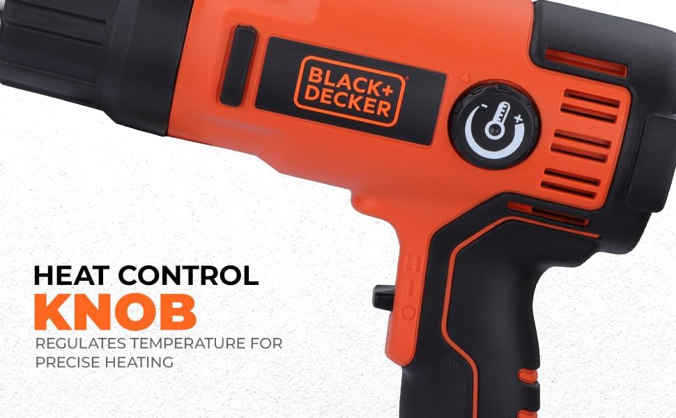 Close-up of the Heat Control Knob on the side of the heat gun.