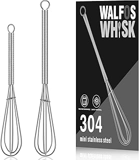 Mini Whisks Stainless Steel, Small Whisk 2 Pieces, 5in and 7in Tiny Whisk for Whisking, Beating, Blending Ingredients, Mixing Sauces