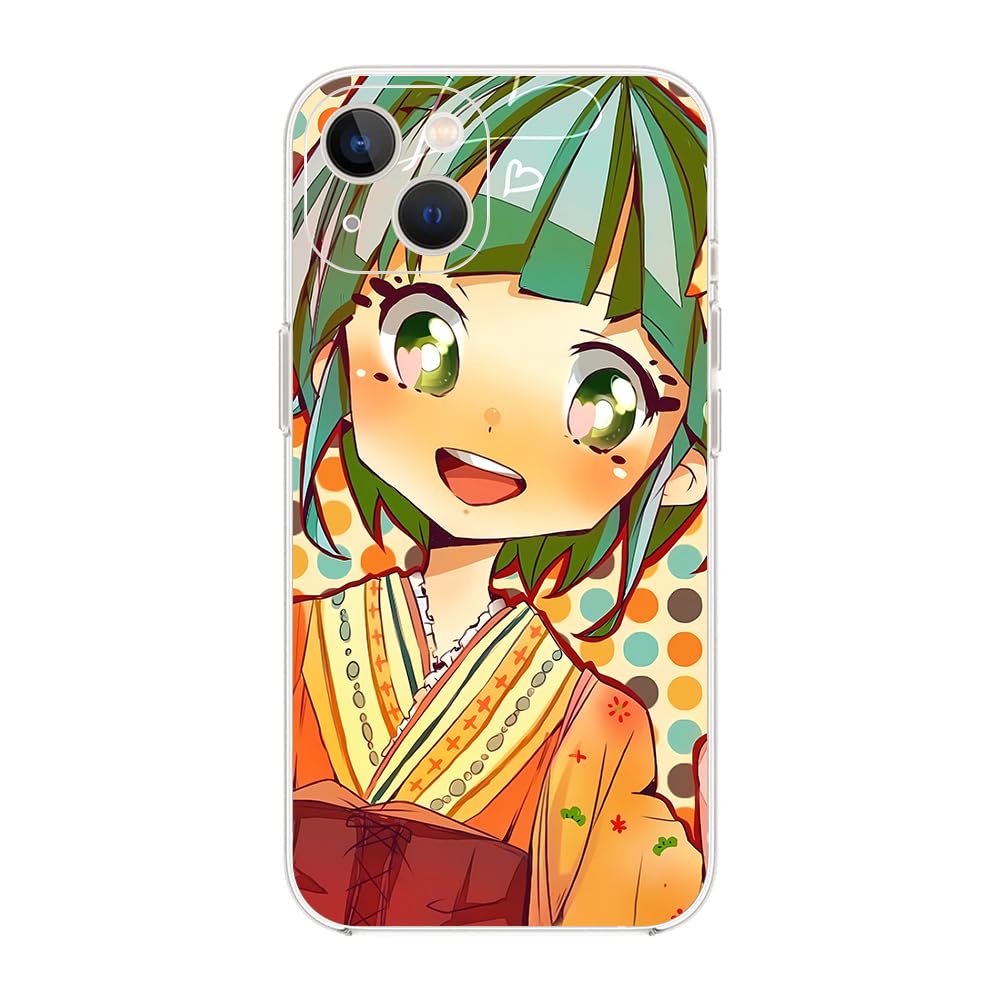 Clear Soft Thin Anti-Stain Lightweight TPU Transparent Wireless-Charging Cover Case for Apple iPhone 14 Kayano Kaede Anime Japan Role09