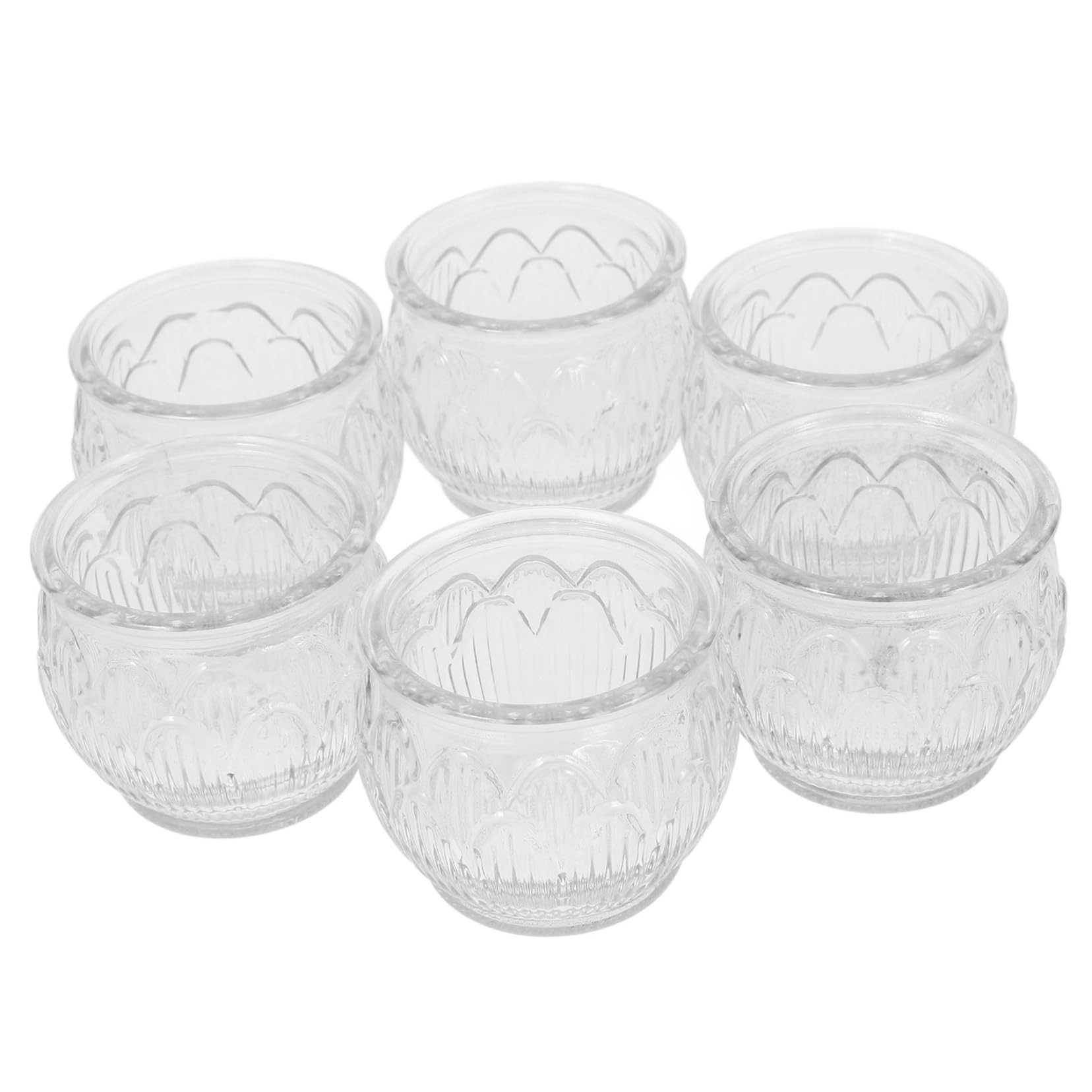 RORPOIR 6pcs Lotus Candlestick Votive Candle Holder Aromatherapy Candle Cup Tea Light Container Desktop Glass Candleholder Glass Tealight Holder Stable Base Candle Holder Party Candle Cup