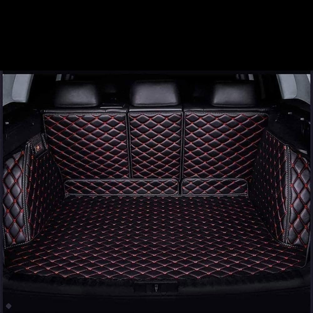 GUKKO Car Full Coverage Boot Liner for Toyota RAV4 Hybrid 2016-2018, Full Coverage Waterproof Antislip Antiscratch Trunk Pad, Easy To Clean,C Black Red