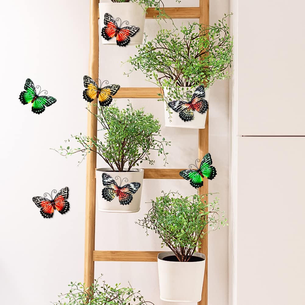 2 Pezzi Farfalla in Ferro Decorazione, Farfalla in Ferro Battuto da Appendere, Farfalle da Parete Metallo, per Giardino, Camera da Letto, Soggiorno, Balcone, Esterno, Interno, Veranda