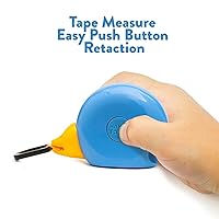 Vista 3 de Handy Famm 8ft Blue Bird Tape Measure for Kids – STEM Educational Tool with Level, Protractor, Retractable Design - DIY Construction Toy, Child-Safe