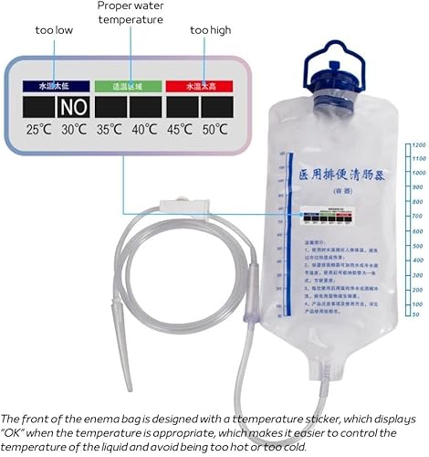 Miniatura 3 de Bolsa de enema para limpieza de colon 40.6 fl oz hogar reutilizable colon enema bolsa kit de limpieza portátil