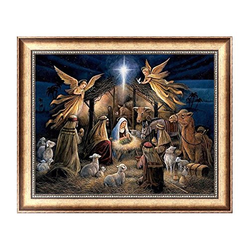 PINH - Juego de Pinturas de Diamantes 5D para decoración navideña, artesanía de ángeles, Diamantes completos, Punto de Cruz, estrás, Mosaico, decoración de Habitaciones, decoración de Pared Cover