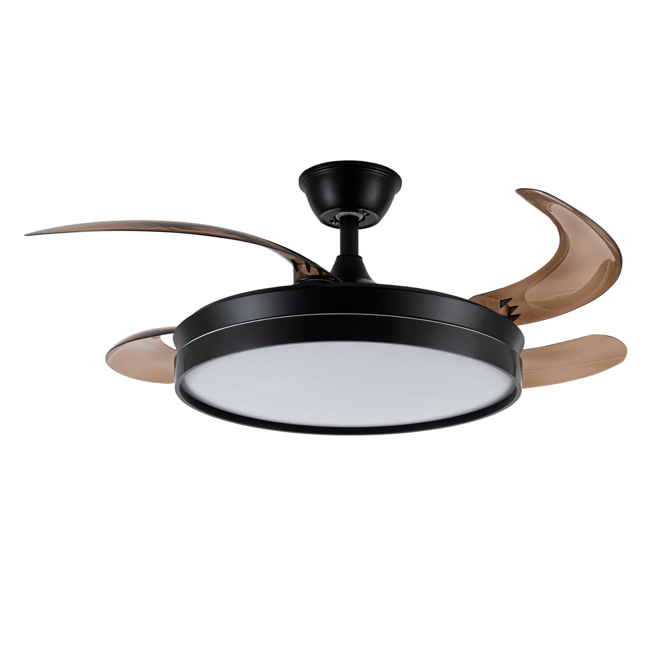 SOLMIRA Ventilador de Techo, Luz LED, Negro, Diámetro 106cm, Modo Frio Calor, Silencioso