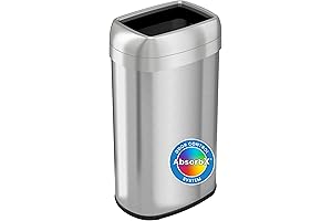 iTouchless 16 Gallon Open Top Commercial Grade Stainless Steel Trash Can
