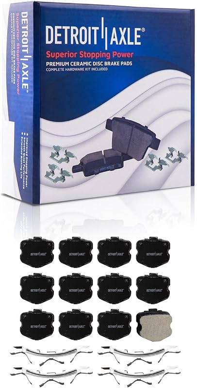 Pastilhas de freio dianteiras cerâmicas Detroit Axle P-1185 para Chevrolet Corvette V8 7.0L 2006 a 2008 – 2 unidades