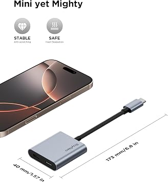 RayNeo USB-C to Glasses Charging Adapter, Charge and Play