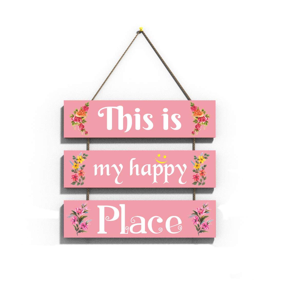 KREEPO Room Decoration This is My Happy Place Plaque Sign Wooden Wall