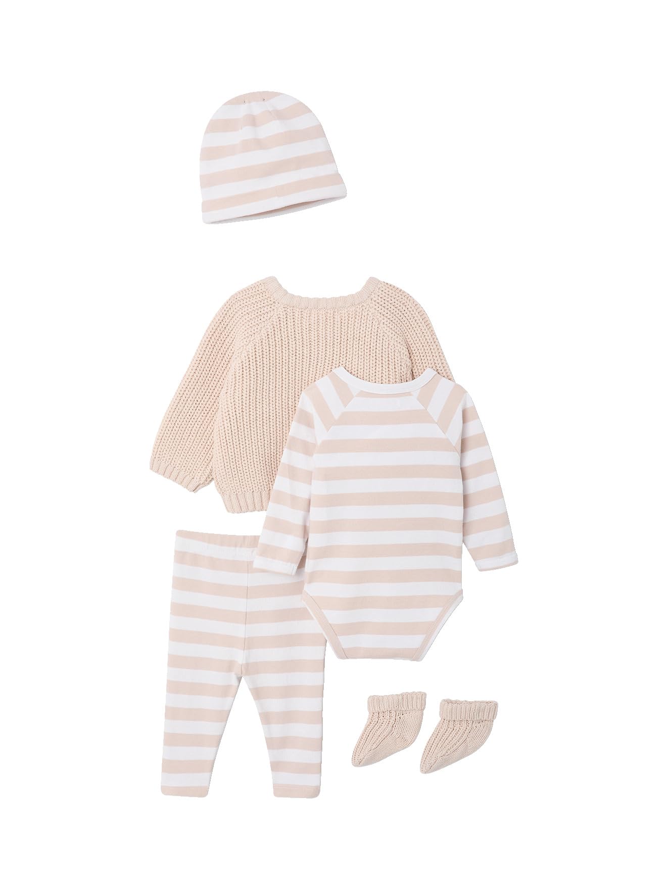 Vertbaudet Baby-Set aus Body, Jacke, Leggings, Mütze und Socken, Erstausstattung