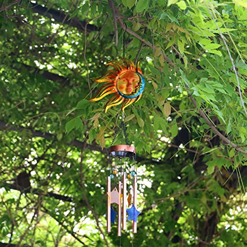 Carillon éolien soleil et flamme idéal pour ambiance zen de terrasse