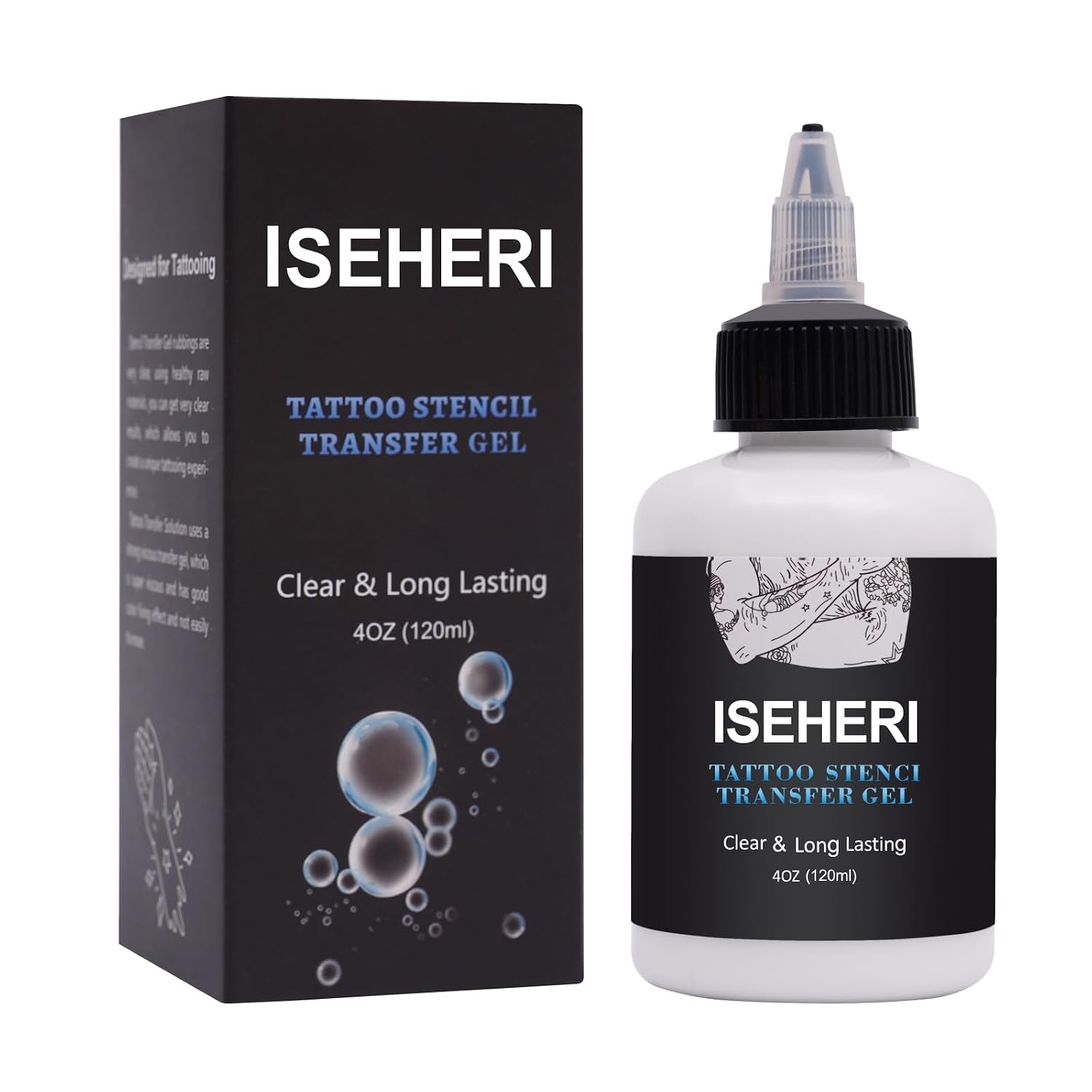 Tattoo Transfer Gel, 4oz Stencil Cream - Fast & Clear Long Lasting Solution for Tattoo Artists - Supplies