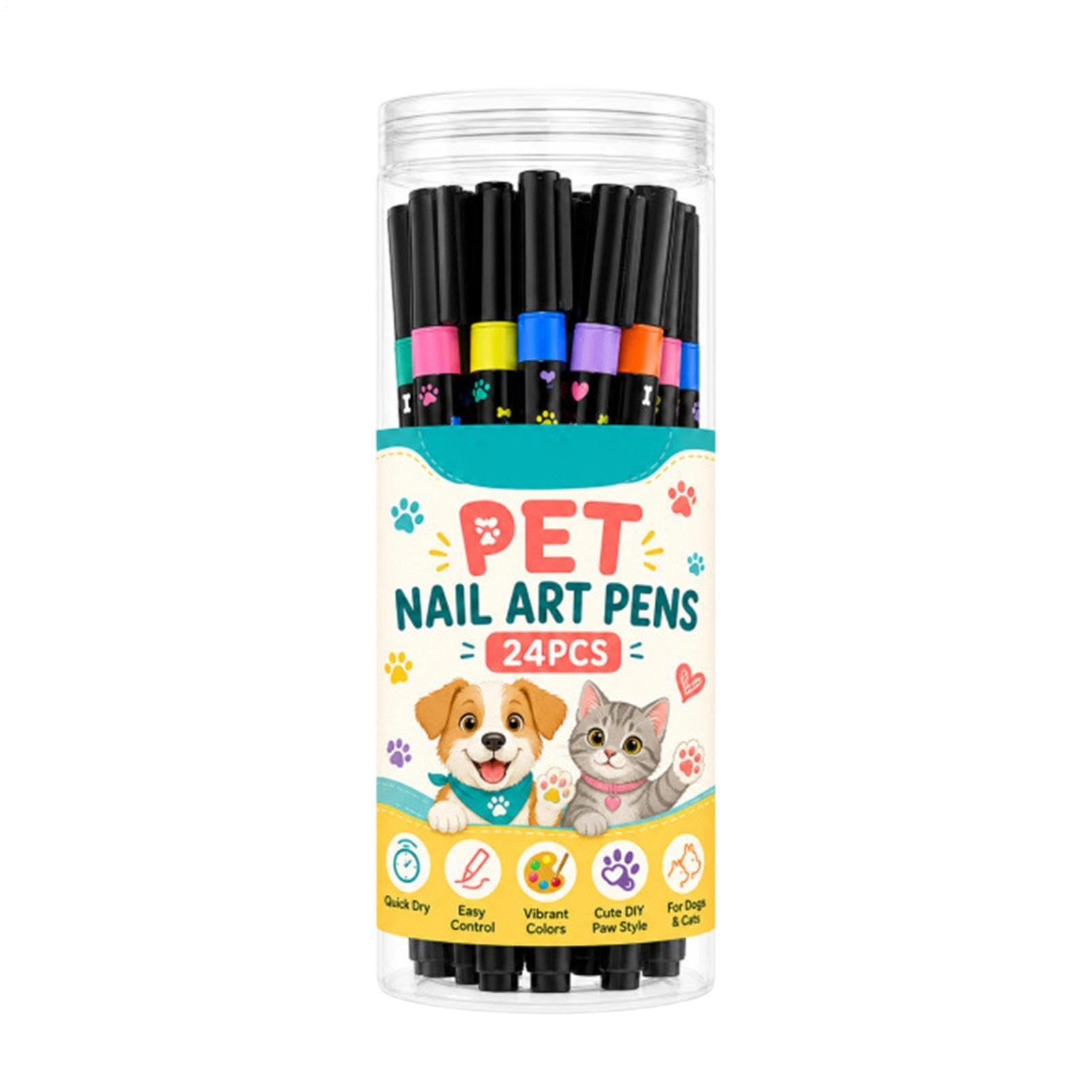 Dog Nail polishs With Dog Safe Paint For Paws Fast Dry 24 Colours Water