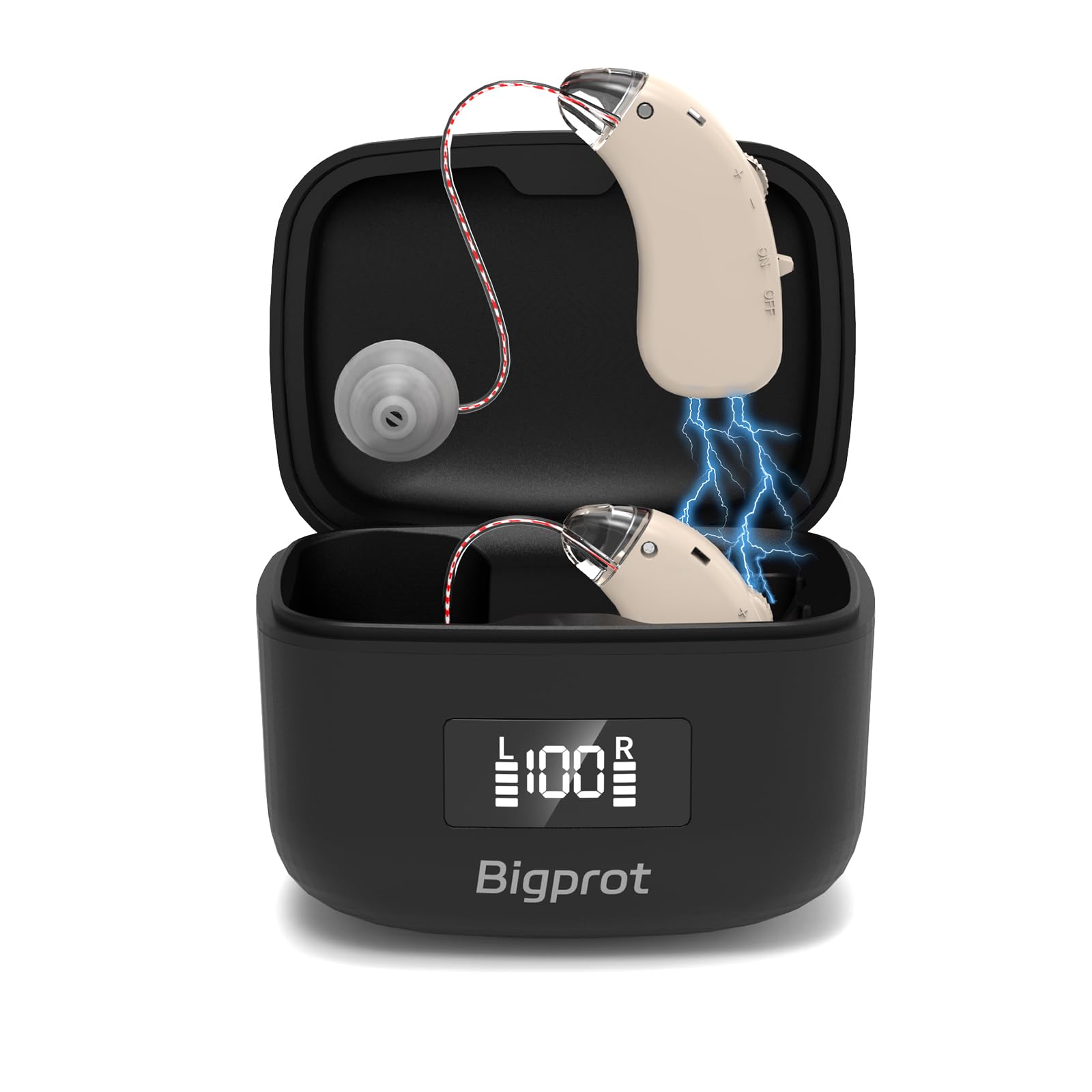 Bigprot OTC Hearing Aids for Seniors, 2026 Rechargeable Digital Sound Amplifier with Noise Cancelling for Adults, Lightweight Beginner-Friendly Hearing Aids for People Hard of Hearing (Black) - 74% off