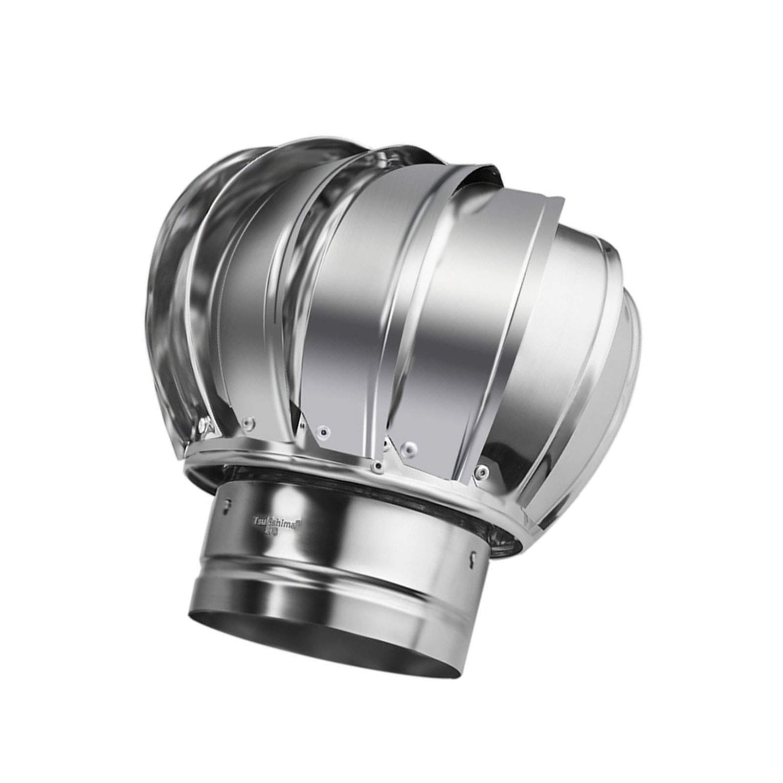 WOTZOV Chimney Cover, Stainless Steel Rotating Chimney Cowl Cap, Spinner Anti-Downdraught Fits Most Standard Chimney Pots Rotary Turbine Ventilator Tool，200mm