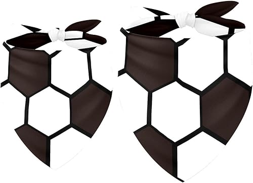 LEVEIS Paquete de 2 bandanas para perro, pelota de fútbol, diseño blanco y negro, para niñas, niños, baberos para mascotas, bufanda, pañuelo,